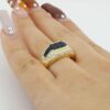 1970s Kurt Wayne 2.75 ct Blue Sapphire & Diamonds Band Ring in 18K Yellow Gold