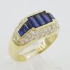 1970s Kurt Wayne 2.75 ct Blue Sapphire & Diamonds Band Ring in 18K Yellow Gold