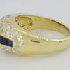 1970s Kurt Wayne 2.75 ct Blue Sapphire & Diamonds Band Ring in 18K Yellow Gold