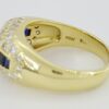 1970s Kurt Wayne 2.75 ct Blue Sapphire & Diamonds Band Ring in 18K Yellow Gold