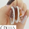 Odelia Square Baguette Carre Cut Diamond Inside Out Round Hoop Earrings 4.91 ct