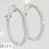 Odelia Square Baguette Carre Cut Diamond Inside Out Round Hoop Earrings 4.91 ct