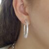 Odelia Square Baguette Carre Cut Diamond Inside Out Round Hoop Earrings 4.91 ct
