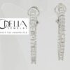 Odelia Square Baguette Carre Cut Diamond Inside Out Round Hoop Earrings 4.91 ct