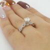 1.1 ct Round Diamond Crossover 14K White Gold Engagement Ring Rtl 7,500