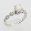 1.1 ct Round Diamond Crossover 14K White Gold Engagement Ring Rtl 7,500