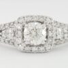 Helzberg 1.03 ct Round Diamond Halo Engagement Ring in 14k White Gold