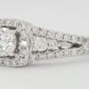 Helzberg 1.03 ct Round Diamond Halo Engagement Ring in 14k White Gold