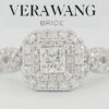 Vera Wang Love 1 ct Princess Diamond Double Halo Engagement Ring 14K W Gold