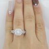 Vera Wang Love 1 ct Princess Diamond Double Halo Engagement Ring 14K W Gold