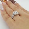 Vera Wang Love 1 ct Princess Diamond Double Halo Engagement Ring 14K W Gold