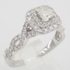 Vera Wang Love 1 ct Princess Diamond Double Halo Engagement Ring 14K W Gold