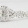 Vera Wang Love 1 ct Princess Diamond Double Halo Engagement Ring 14K W Gold