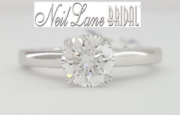 Neil Lane 1.13 ct Round Diamond Engraved Profile Solitaire 14k Engagement Ring