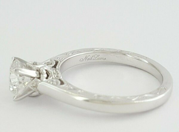 Neil Lane 1.13 ct Round Diamond Engraved Profile Solitaire 14k Engagement Ring