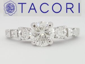 TACORI HT2200 1.01 ct Round Diamond Hand Engraved Platinum Engagement Ring 8.3K