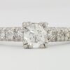 Antique Art Deco Old European Cut Diamond Engagement Ring Palladium 0.5 ct
