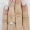 Antique Art Deco Old European Cut Diamond Engagement Ring Palladium 0.5 ct