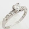 Antique Art Deco Old European Cut Diamond Engagement Ring Palladium 0.5 ct