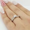 Antique Art Deco Old European Cut Diamond Engagement Ring Palladium 0.5 ct