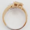 Baguette Round Diamond 18k Rose White Gold By-Pass Halo Ring 0.76 ct Rtl 3,350