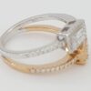 Baguette Round Diamond 18k Rose White Gold By-Pass Halo Ring 0.76 ct Rtl 3,350