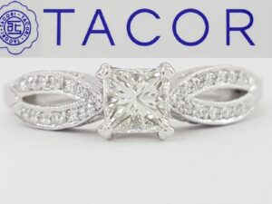 TACORI Platinum Princess Cut Diamond Engagement Ring 0.52 ct Rtl 3,970