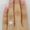 A. Jaffe 14K Rose Gold 1.03 ct Round Diamond Floral Halo Engagement Ring Rtl 8K