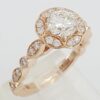 A. Jaffe 14K Rose Gold 1.03 ct Round Diamond Floral Halo Engagement Ring Rtl 8K
