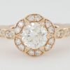 A. Jaffe 14K Rose Gold 1.03 ct Round Diamond Floral Halo Engagement Ring Rtl 8K