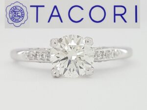 Simply TACORI 0.78 ct Round Diamond Engagement Ring 18k White Gold GIA Rtl 8K