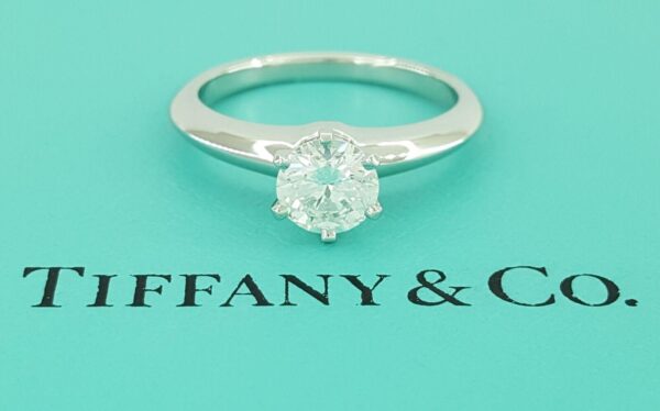 Tiffany & Co Round Diamond Solitaire Platinum Engagement Ring 0.73 ct