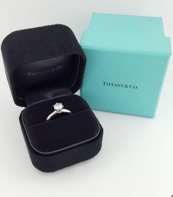 Tiffany & Co Round Diamond Solitaire Platinum Engagement Ring 0.73 ct