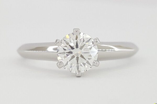 Tiffany & Co Round Diamond Solitaire Platinum Engagement Ring 0.73 ct