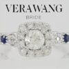 Vera Wang Love 14K Gold 0.75 ct Round Diamond Halo Engagement Ring Retail 2,999