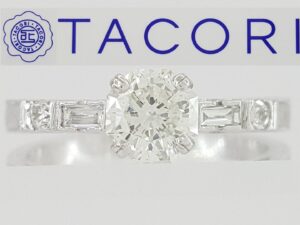 0.86 ct TACORI HT2222 Octagonal Diamond Hand Engraved Platinum Engagement Ring