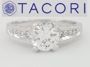 TACORI Crescent 18k White Gold Semi-Mount Diamond Engagement Ring 0.25 ct 2,630