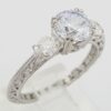 Tacori Platinum 3-Stone 0.85 ct Round Semi-Mount Engagement Ring Rtl 7,960