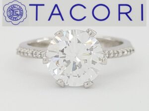 Simply Tacori Platinum Solitaire Semi-Mount Engagement Ring 0.18 ct 3850