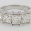 Princess Cut Diamonds 5 Five Stone Platinum Ring GIA 3.24 ct Retail 12,000
