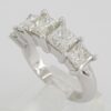 Princess Cut Diamonds 5 Five Stone Platinum Ring GIA 3.24 ct Retail 12,000