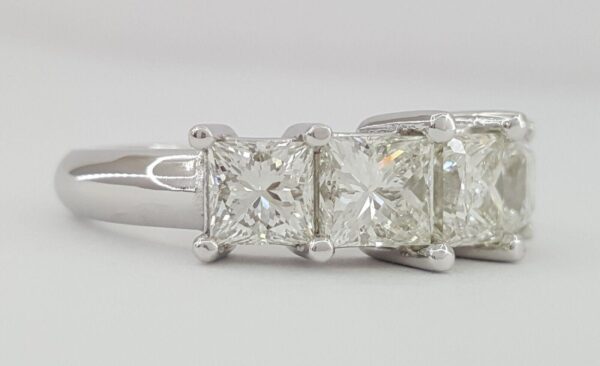 Princess Cut Diamonds 5 Five Stone Platinum Ring GIA 3.24 ct Retail 12,000