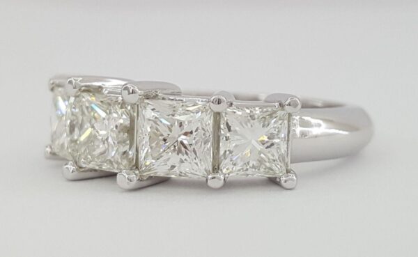 Princess Cut Diamonds 5 Five Stone Platinum Ring GIA 3.24 ct Retail 12,000