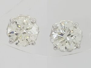 Natural Round Brilliant Cut Diamond Stud Earrings 1.62 ct GIA Retail 13K