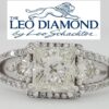 Leo Princess Cut Diamond Split shank 18K White Gold Engagement Ring 2.23 ct