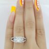 Leo Princess Cut Diamond Split shank 18K White Gold Engagement Ring 2.23 ct