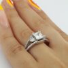 Leo Princess Cut Diamond Split shank 18K White Gold Engagement Ring 2.23 ct