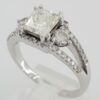 Leo Princess Cut Diamond Split shank 18K White Gold Engagement Ring 2.23 ct