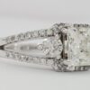 Leo Princess Cut Diamond Split shank 18K White Gold Engagement Ring 2.23 ct
