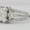 Leo Princess Cut Diamond Split shank 18K White Gold Engagement Ring 2.23 ct